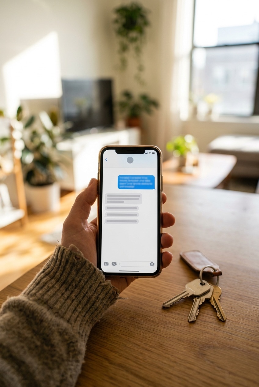 Wysyła SMS z adresem i terminem