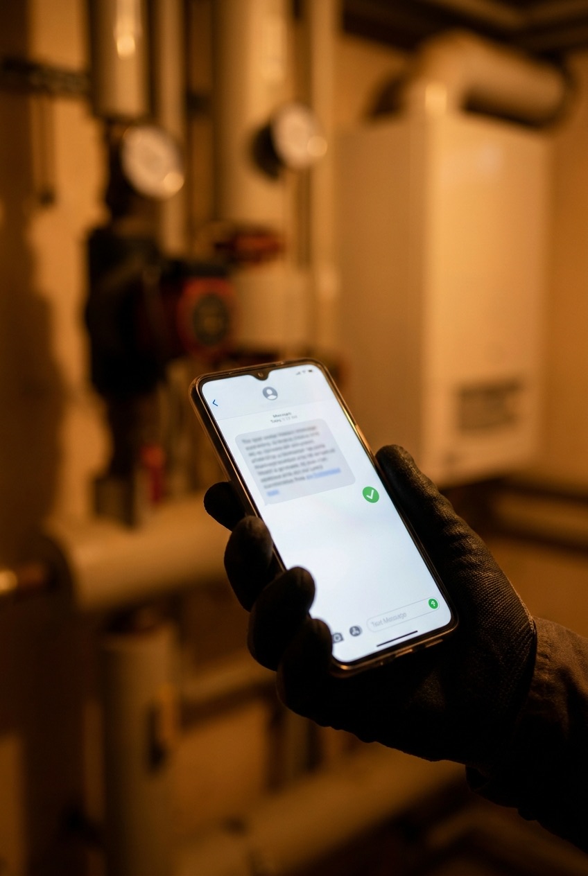 Wysyła SMS z terminem technika