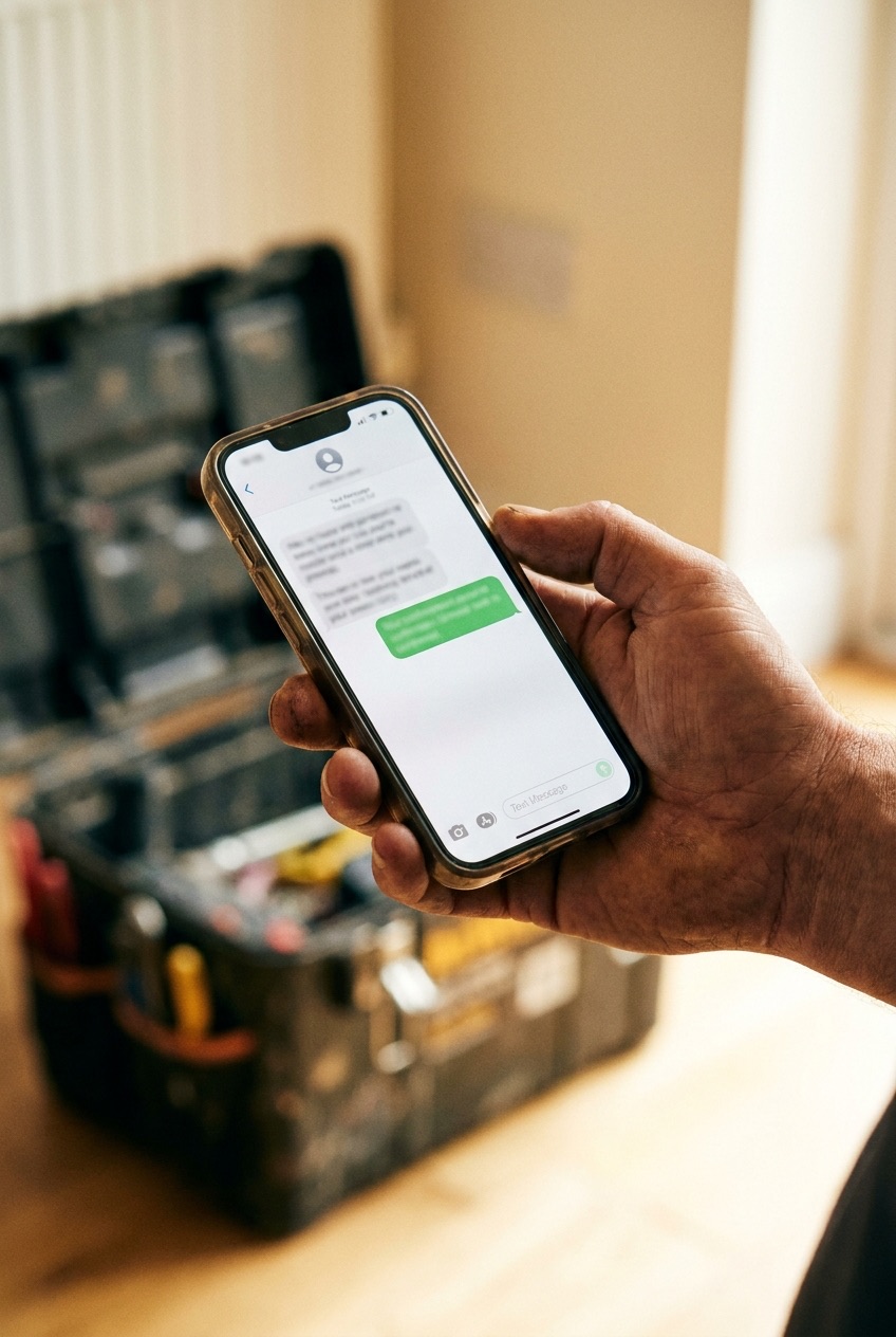 Wysyła SMS z potwierdzeniem